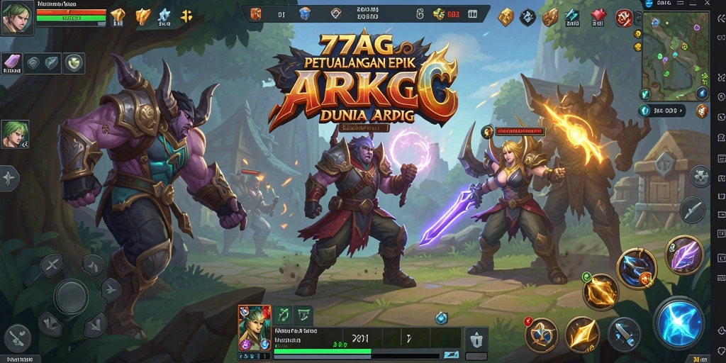 Gameplay mendebarkan di dunia fantasi ARPG 77AG.