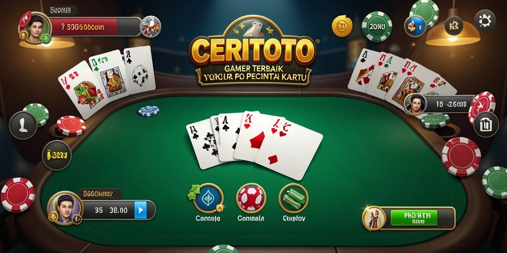 Screenshot gameplay CERITOTO menampilkan pemain yang asyik bermain Poker.