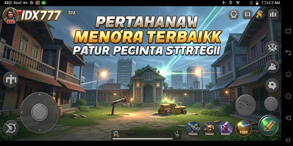 Tampilan gameplay menakjubkan dari IDX777 dalam Tower Defense.