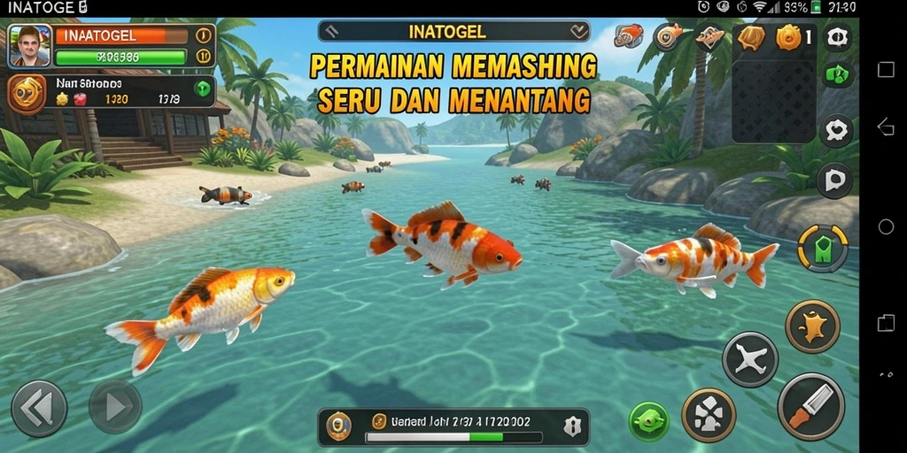 Tangkapan ikan beragam di gameplay memancing yang mendebarkan.