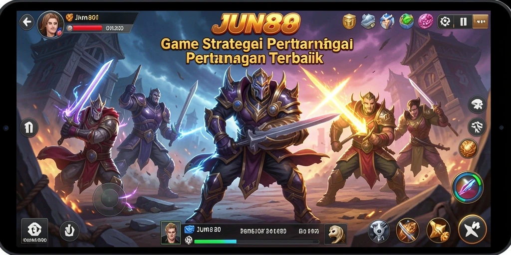 Screenshot gameplay JUN88 menampilkan pertempuran strategis yang menegangkan.