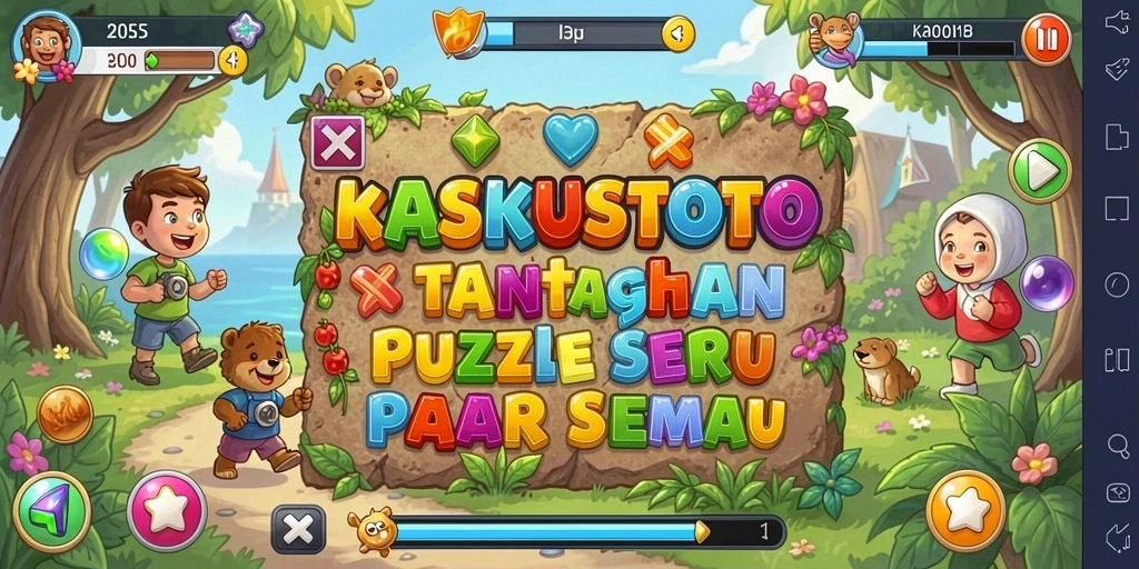 Tampilan gameplay KASKUSTOTO dengan tantangan puzzle menakjubkan.