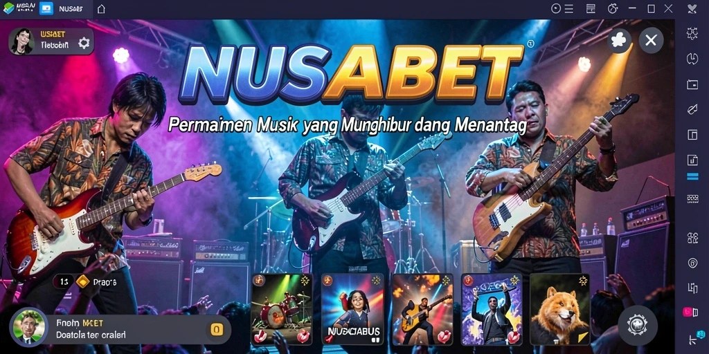 Tampilan gameplay NUSABET yang seru dan interaktif dalam musik.