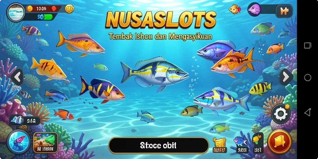 Gameplay seru dari NUSASLOTS dengan berbagai ikan untuk ditembak.