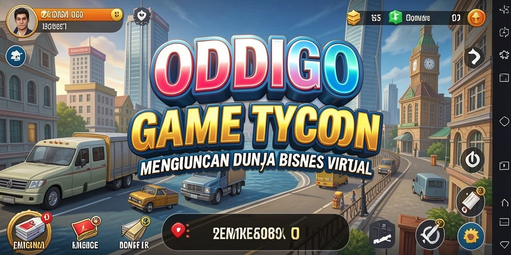 Tangkapan layar ODDIGO menunjukkan momen seru saat mengelola bisnis Tycoon.