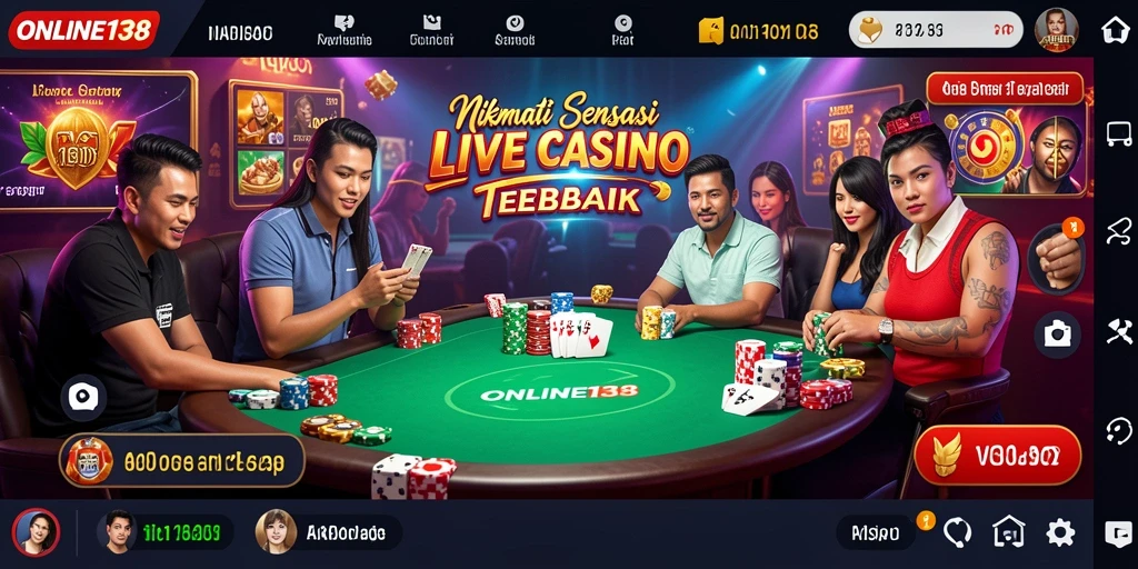 Tampilan gameplay Live Casino yang mendebarkan dan interaktif.