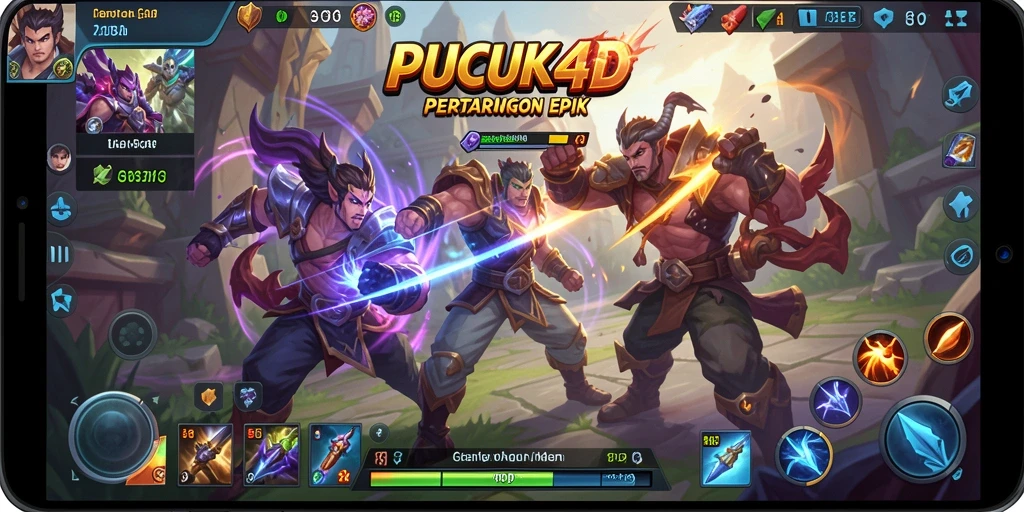 Screenshot gameplay PUCUK4D menampilkan aksi seru dalam pertarungan MOBA.