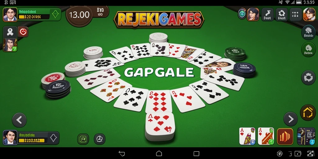 Tampilan seru permainan Gaple di REJEKIGAMES.