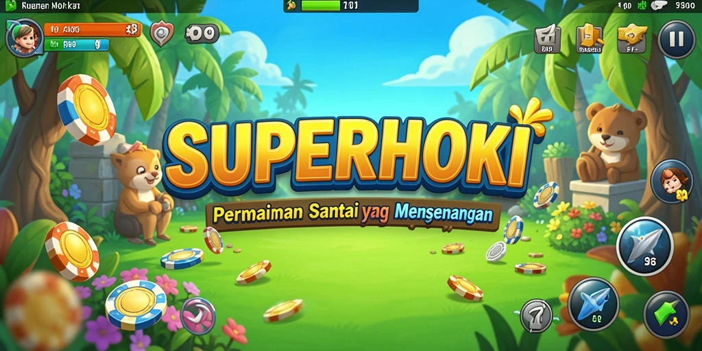 Menampilkan gameplay seru dari SUPERHOKI yang penuh warna.