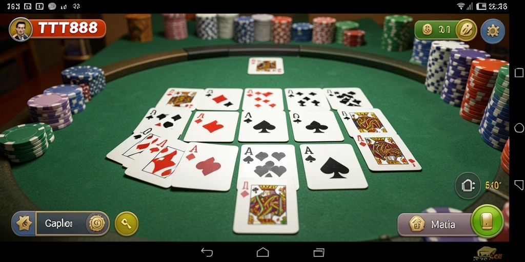 Screenshot utama TTT888 yang menunjukkan pengalaman bermain Gaple yang seru.