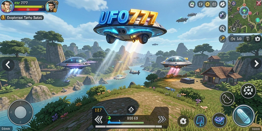Tampilan gameplay <strong>UFO777</strong> dengan eksplorasi yang mendebarkan.